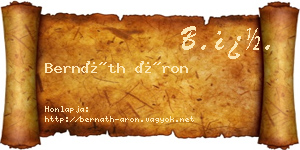 Bernáth Áron névjegykártya