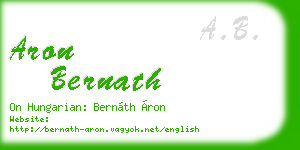 aron bernath business card